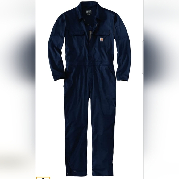 Carharrt Men's Navy Rugged Flex Canvas Coveralls Size 2XL - Picture 3 of 10